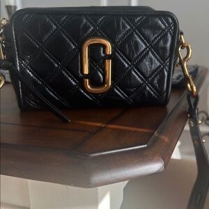 Marc By Marc Jacobs Black Quilted Crossbody Bag with Gold Hardware